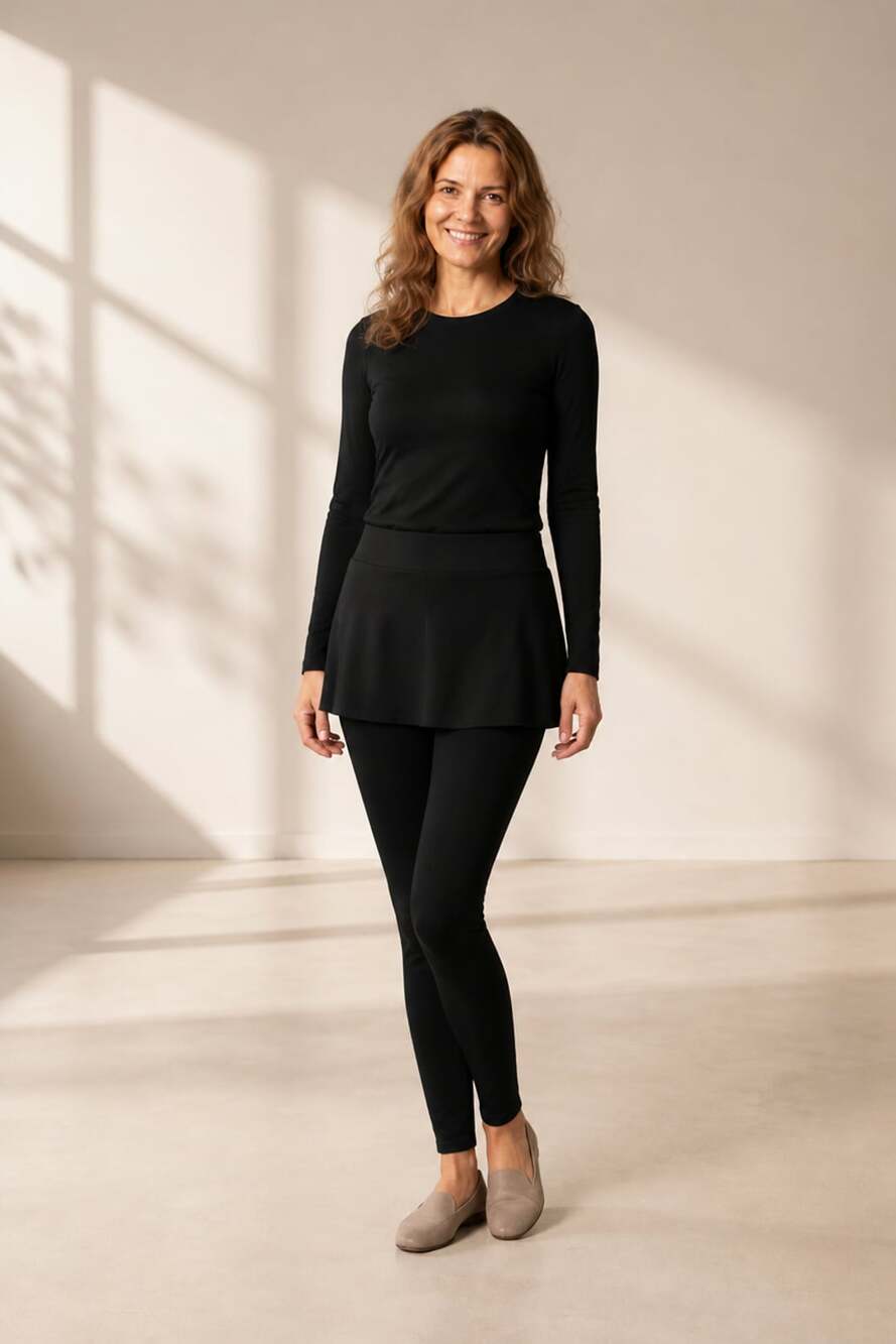 Zara Knit Skort Leggings Size S Black Skirted Leggings